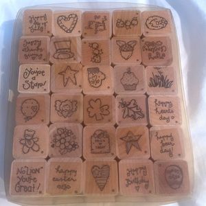DOTS Wooden rubber stamps.. great quality wooden stamps